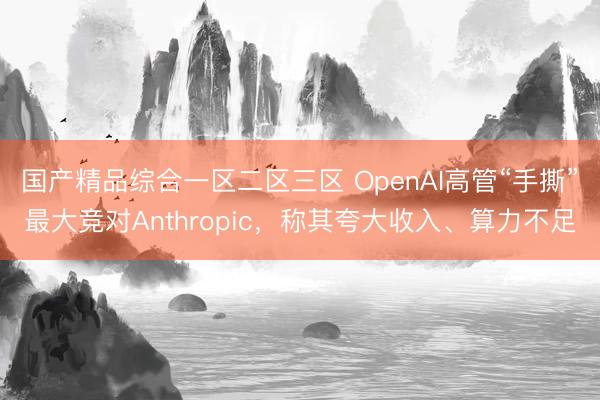 国产精品综合一区二区三区 OpenAI高管“手撕”最大竞对Anthropic，称其夸大收入、算力不足