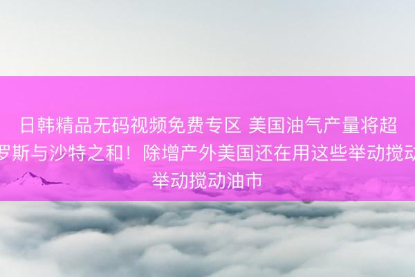 日韩精品无码视频免费专区 美国油气产量将超过俄罗斯与沙特之和！除增产外美国还在用这些举动搅动油市