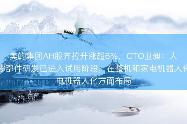 美的集团AH股齐拉升涨超6%，CTO卫昶：人形机器人零部件研发已进入试用阶段，在整机和家电机器人化方面布局