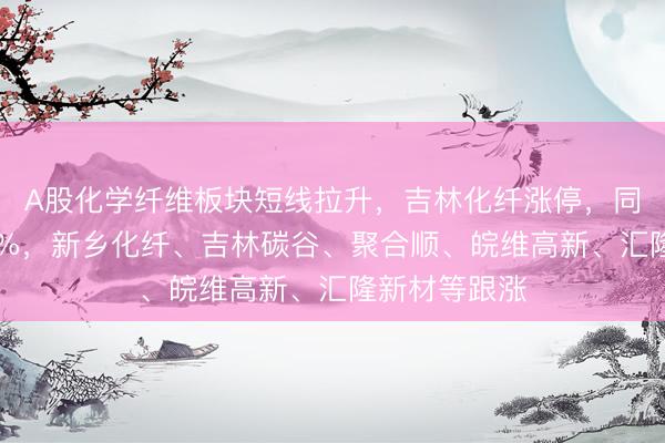 A股化学纤维板块短线拉升，吉林化纤涨停，同益中涨超10%，新乡化纤、吉林碳谷、聚合顺、皖维高新、汇隆新材等跟涨