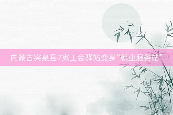 内蒙古突泉县7家工会驿站变身“就业服务站”