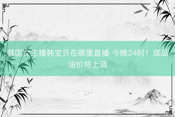 韩国女主播韩宝贝在哪里直播 今晚24时！成品油价将上调