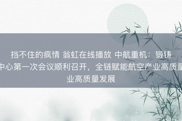 挡不住的疯情 翁虹在线播放 中航重机：锻铸创新中心第一次会议顺利召开，全链赋能航空产业高质量发展