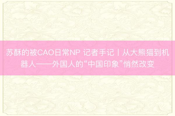 苏酥的被CAO日常NP 记者手记丨从大熊猫到机器人——外国人的“中国印象”悄然改变
