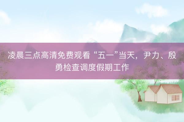 凌晨三点高清免费观看 “五一”当天，尹力、殷勇检查调度假期工作