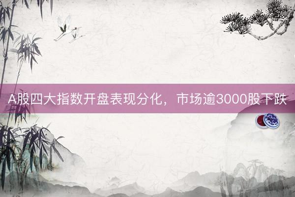 A股四大指数开盘表现分化，市场逾3000股下跌