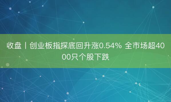 收盘丨创业板指探底回升涨0.54% 全市场超4000只个股下跌