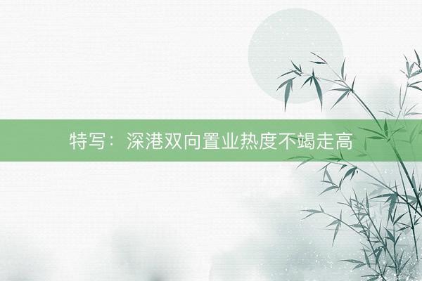 特写：深港双向置业热度不竭走高