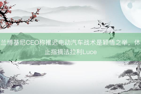 兰博基尼CEO称推迟电动汽车战术是颖悟之举，休止指摘法拉利Luce