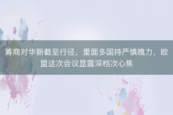 筹商对华新截至行径，里面多国持严慎魄力，欧盟这次会议显露深档次心焦