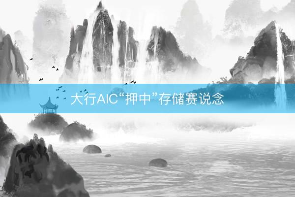 大行AIC“押中”存储赛说念