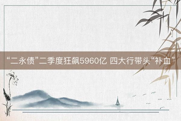 “二永债”二季度狂飙5960亿 四大行带头“补血”