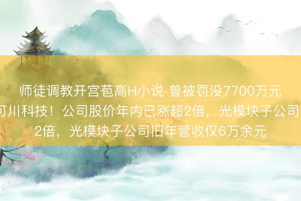 师徒调教开宫苞高H小说 曾被罚没7700万元的牛散，全家举牌可川科技！公司股价年内已涨超2倍，光模块子公司旧年营收仅6万余元