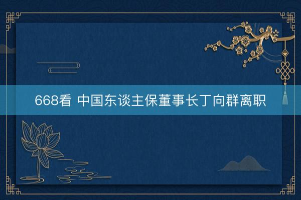 668看 中国东谈主保董事长丁向群离职