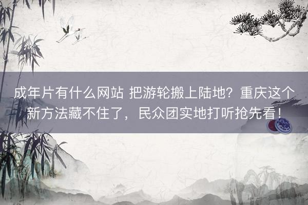 成年片有什么网站 把游轮搬上陆地?重庆这个新方法藏不住了,民众团实地打听抢先看!