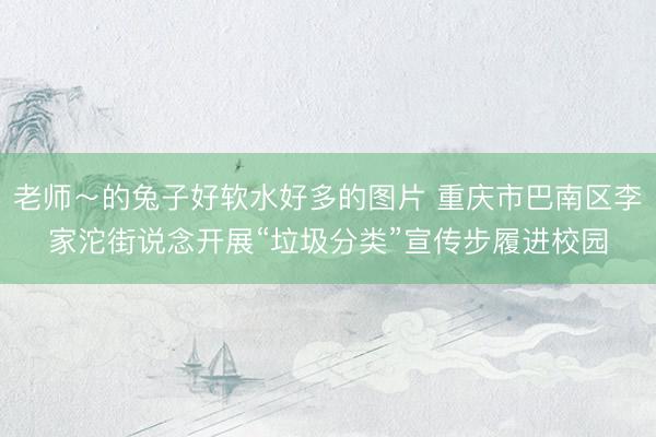 老师～的兔子好软水好多的图片 重庆市巴南区李家沱街说念开展“垃圾分类”宣传步履进校园
