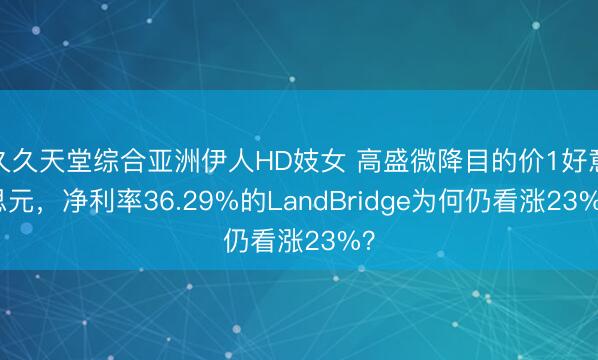 久久天堂综合亚洲伊人HD妓女 高盛微降目的价1好意思元，净利率36.29%的LandBridge为何仍看涨23%？
