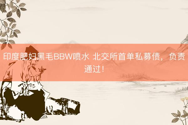 印度肥妇黑毛BBW喷水 北交所首单私募债，负责通过！