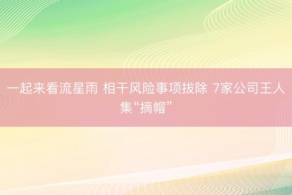 一起来看流星雨 相干风险事项拔除 7家公司王人集“摘帽”