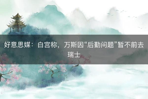 好意思媒：白宫称，万斯因“后勤问题”暂不前去瑞士