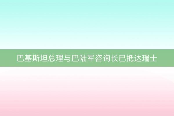 巴基斯坦总理与巴陆军咨询长已抵达瑞士