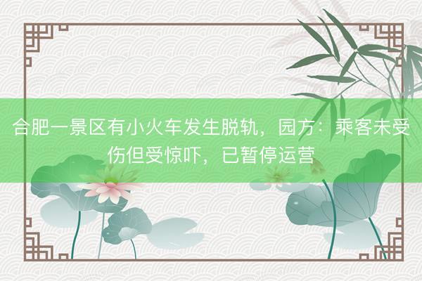 合肥一景区有小火车发生脱轨，园方：乘客未受伤但受惊吓，已暂停运营