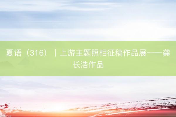 夏语（316）｜上游主题照相征稿作品展——龚长浩作品